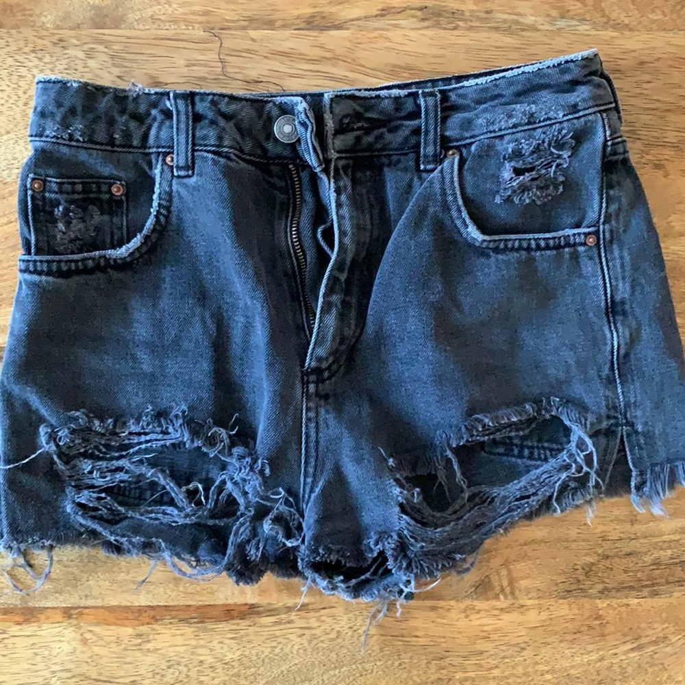 TopShop Moto Black Denim Shorts
